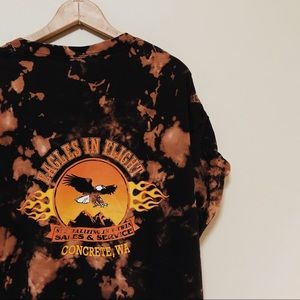 Custom Bleach Dye “Eagles In Flight” Oversized Tee